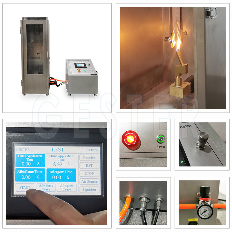 Astm D6413 Electronic Fabric Vertical Burn Flammability Test Chamber